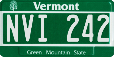 VT license plate NVI242