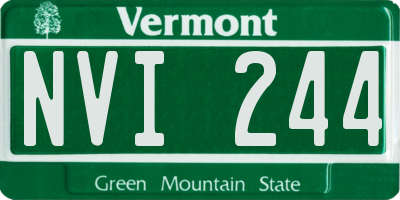 VT license plate NVI244