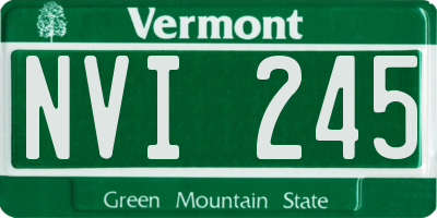 VT license plate NVI245
