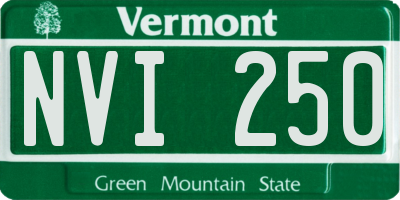 VT license plate NVI250