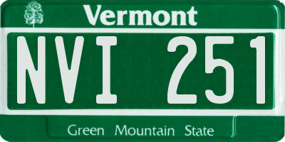 VT license plate NVI251