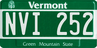 VT license plate NVI252