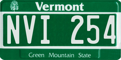 VT license plate NVI254