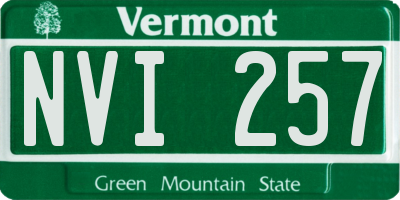 VT license plate NVI257