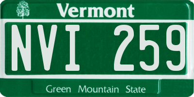 VT license plate NVI259