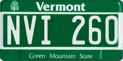 VT license plate NVI260