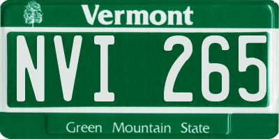 VT license plate NVI265