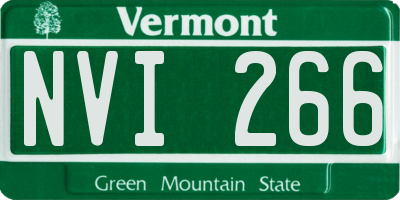 VT license plate NVI266