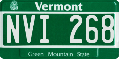 VT license plate NVI268