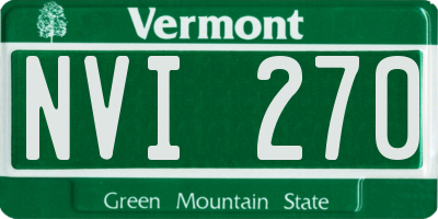 VT license plate NVI270