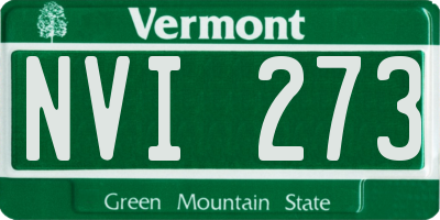 VT license plate NVI273