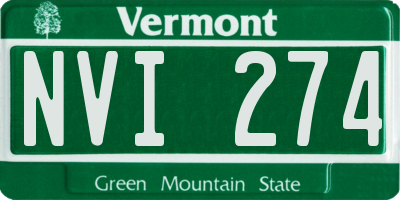 VT license plate NVI274