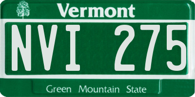 VT license plate NVI275