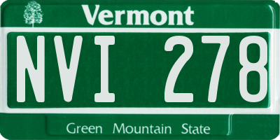 VT license plate NVI278