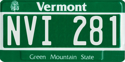 VT license plate NVI281