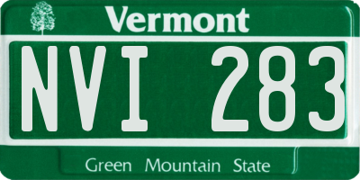 VT license plate NVI283