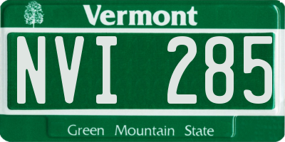 VT license plate NVI285