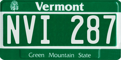 VT license plate NVI287