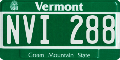 VT license plate NVI288