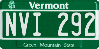 VT license plate NVI292