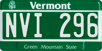 VT license plate NVI296