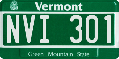 VT license plate NVI301
