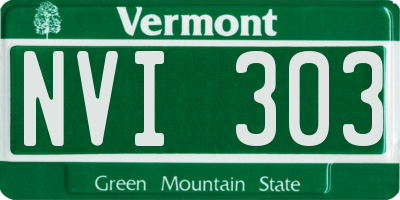 VT license plate NVI303