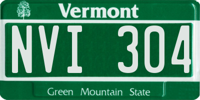 VT license plate NVI304