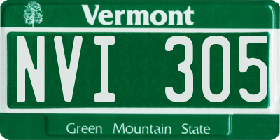 VT license plate NVI305