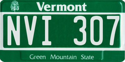 VT license plate NVI307