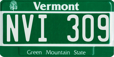 VT license plate NVI309