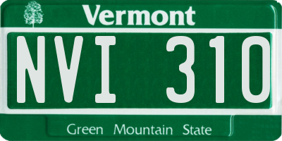 VT license plate NVI310