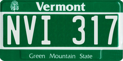 VT license plate NVI317