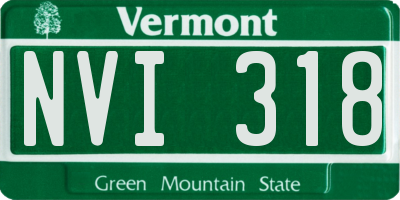 VT license plate NVI318