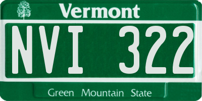 VT license plate NVI322