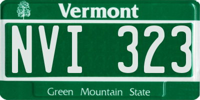 VT license plate NVI323