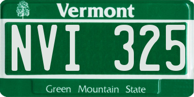 VT license plate NVI325