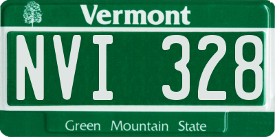 VT license plate NVI328