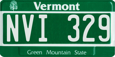 VT license plate NVI329