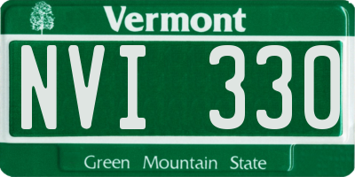 VT license plate NVI330
