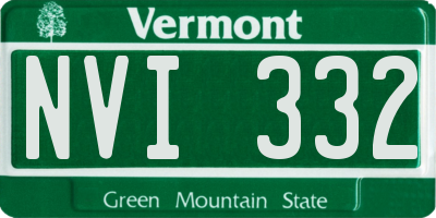 VT license plate NVI332