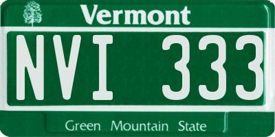 VT license plate NVI333