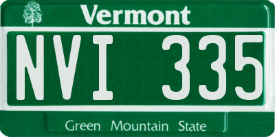 VT license plate NVI335
