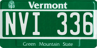 VT license plate NVI336