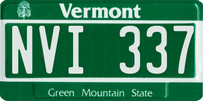 VT license plate NVI337