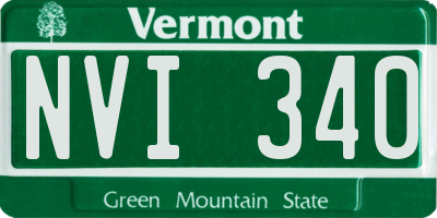 VT license plate NVI340