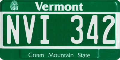 VT license plate NVI342