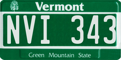 VT license plate NVI343