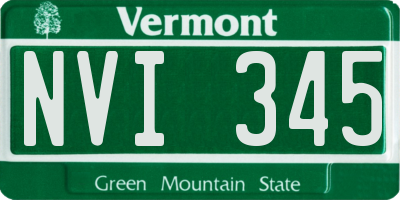 VT license plate NVI345