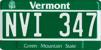 VT license plate NVI347